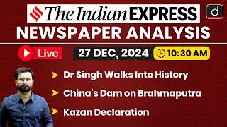 LIVE Newspaper Analysis | 27 December 2024 | The Indian Express | Drishti IAS English