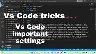 vs code tricks | vs code tips |  important vs code setting |how to open vs code setting