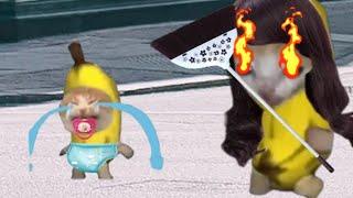 BANANA CAT  BROS PLAY GAMES AND BOTTLE DROPPED