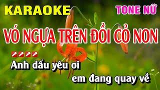 Karaoke Vó Ngựa Trên Đồi Cỏ Non Tone Nữ Nhạc Sống | Hoàng Luân