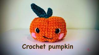 Halloween Crochet Pumkin/ Kawaii crochet pumpkin/ Crochet along with me