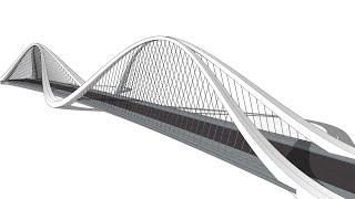 how to model a sine bridge in Sketchup