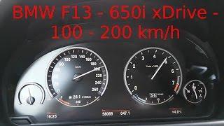 BMW 650i 2013 Coupé (F13) xDrive - 100-200 km/h - Acceleration - Tacho - Sound - Exhaust - Autobahn