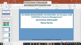 SAP S/4 HANA Management Accounting (Controlling) 1809/1909 Demo