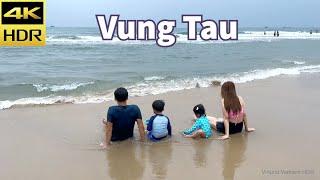 4K HDR | Walking Vung Tau Beach - Back Beach | Vietnam 2023 - Binaural Sound