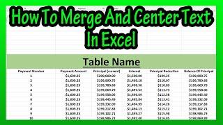 How To Merge And Center Cells In Excel Explained - How To Center A Title To A Table In Excel