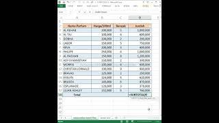 cara menjumlahkan otomatis setelah di hidden ataupun di filter. #excel #microsoft #rumus #tutorial