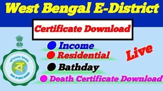 How To Apply SDO Income & Residential Certificate | West Bengal E-district  EDistract Portal Login