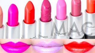 MAC Lipstick Lip Swatches - 9 shades