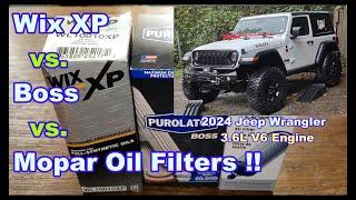 Wix WL10010XP Oil Filter vs. Purolator Boss PBL36296 Oil Filter vs. Mopar MO-349 Oil Filter