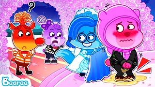 Sadness Bride Protects Embarrassment Groom | Kids Play Wedding in "INSIDE OUT 2" | Bearee Kids Show