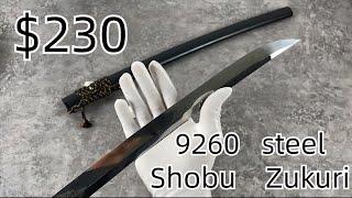 $260---9260 Steel Shobu zukuri katana show