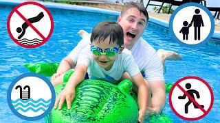 Baby King Learns Swimming Pool Rules | Pretend Play Stories By Papa Joel's English