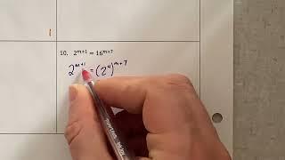 Solving Exponential Equations (Common Base) (Example)