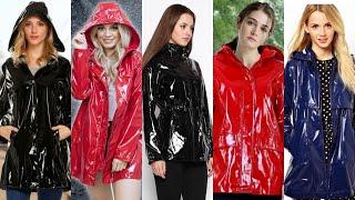 latex fashion of trench&rainy coat outfits#how to style latex trench coat&rainy coat outfit ideas