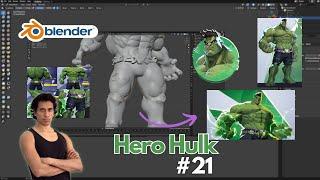 (Day 21) Blender Sculpting: Hero Hulk (Marvel Rivals) -  Starting to polish the pants!