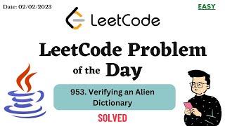 953. verifying an alien dictionary || Leetcode || Java || TechCoder A.V