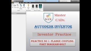 Inventor Practice No 1 Flange Coupling Part Diagram Bolt