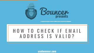 How to check if email address is valid?