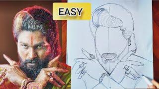 Pushpa 2 Allu Arjun Drawing || Pushpa 2 Allu Arjun