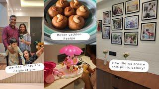 Photo Gallery wall - this is how we created it | Besan laddoo recipe | Ganesh Chaturthi celebrations