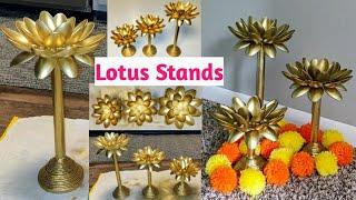 DIY Lotus Stands For Housewarming Decoration | DIY Candle /Diya Holder | Festival Decoration Ideas