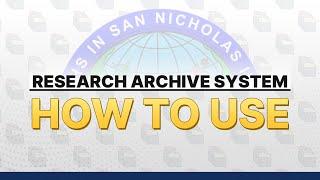 Research Archive System V1.0 | Video Tutorial