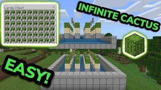 SIMPLE 1.21 AUTOMATIC CACTUS FARM TUTORIAL in Minecraft Bedrock (MCPE/Xbox/PS4/Nintendo Switch/PC)