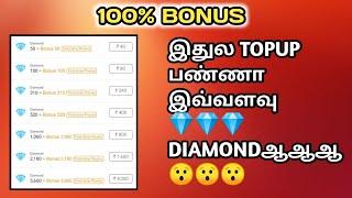 Free Fire Best Diamond Topup Website Full Explain Tamil || Garena Topup Center 100% Bonus Diamonds