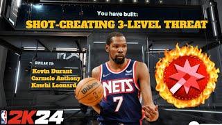 *NEW* RARE SHOT-CREATING 3-LEVEL THREAT BUILD IN NBA 2K24! SUPER RARE OVERPOWERED DEMIGOD NBA 2K24!