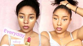 ROUTINE TEINT / EVERYDAY MAKEUP LOOK + TUTO TURBAN | NANA HAIR | HONEYSHAY