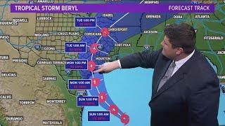 DFW Weather: Heavy rain expected in parts of North Texas after Beryl makes landfall