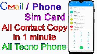 Tecno Phone Contacts Import Export | How To Copy Contact Gmail To Phone & Sim Card