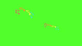 Flying Music Notes Effect Green Screen | Cartoon Style | Goolee Animation