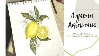 ЛИМОНЫ акварелью мастер-класс | Уроки акварели для начинающих | LEMON watercolor