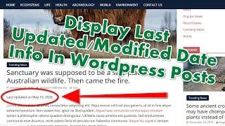 How To Display Last Modified Date Info In Your Wordpress Blog
