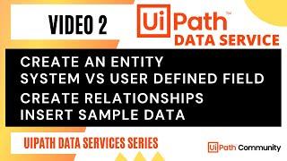 2. UiPath Data Service - Entities , Fields , Relationships | Insert Data | UiPath Data Service | RPA
