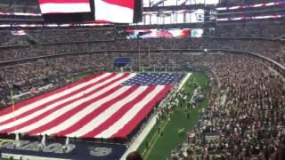 Dallas Cowboys Stadium National anthem with giant American Flag! #wethefans