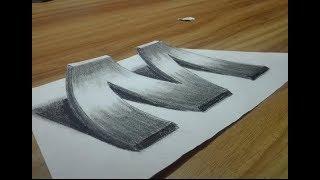 How to Draw 3D latter M...by Mujib