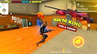 SECRET (SNIPER TRICKS & SETTINGS ️) Single + Double AWM Tricke || Free Fire Sniper Pro tricks 2024