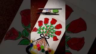 Red roses drawing #shortfeed #art #trending #viralvideo #painting #colourful #rose#red#flowers