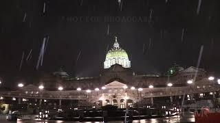 11-28-2021 Harrisburg, PA - First snow hits the Pennsylvania State Capitol