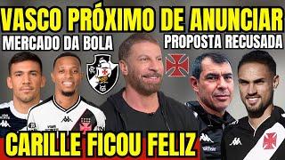 AGORA! VASCO PRÓXIMO DE ANUNCIAR REFORÇOS! FÁBIO CARILLE FICOU FELIZ! ATACANTE RECUSA PROPOSTA! E+