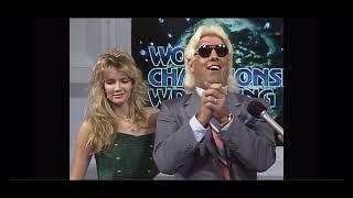 Ric Flair with the Penthouse Pet of the Year Patty Mullen on World Championship Wrestling (3/26/88)