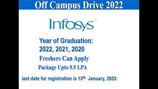 Infosys Off Campus Drive for Freshers|2020,2021,2022 Batches eligible|BE,BTech,ME,MTech,MSC