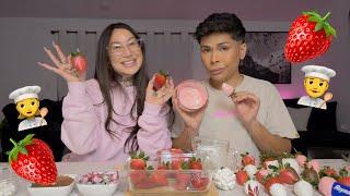 making chocolate covered strawberries *HILARIOUS!!!!!!* 