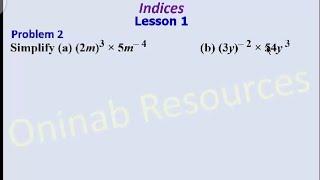 Indices: Lesson 1