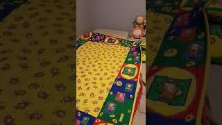 Monkichi cute and colorful quilt blanket