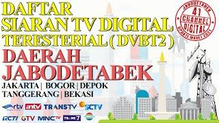 DAFTAR SIARAN TV DIGITAL TERESTERIAL (DVBT2) DAERAH JABODETABEK 2021