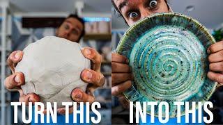 MAKING A PLATE   The ENTIRE pottery process   ASMR Edition